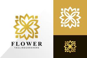 Golden Flower Ornament Logo Vector Design, Creative Logos Designs Concept for Template