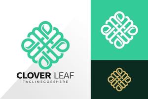 Clover leaf line art logo and icon design vector concept for template