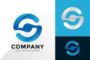 Diseño de logotipo de empresa de tecnología de letra s, diseños de logotipos de identidad de marca plantilla de ilustración vectorial vector