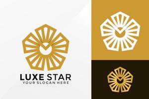 Diseño de vector de logotipo de estrella de oro abstracto de lujo. emblema de identidad de marca, concepto de diseños, logotipos, elemento de logotipo para plantilla.