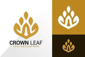 Crown Leaf Logo Design, Creative Logos Designs Concept for Template vector