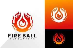 Fire ball logo vector design. Abstract emblem, designs concept, logos, logotype element for template