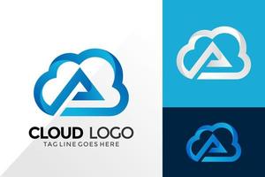 Letra un diseño de logotipo colorido de nube, diseños de logotipos de identidad de marca plantilla de ilustración vectorial vector