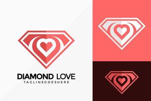 Diamond Love Business Logo Vector Design. Abstract emblem, designs concept, logos, logotype element for template.