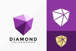 Diseño de vector de logotipo de cristal de diamante de lujo. emblema abstracto, concepto de diseños, logotipos, elemento de logotipo para plantilla.