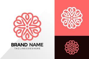 Diseño de logotipo de adorno de corazón de belleza, concepto de diseños de logotipos abstractos para plantilla