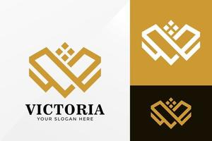 Letter V Victoria Jewellery Logo Design, Brand Identity logos vector, modern logo, Logo Designs Vector Illustration Template