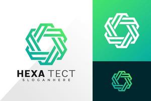 Abstract hexagon logo vector design. Abstract emblem, designs concept, logos, logotype element for template