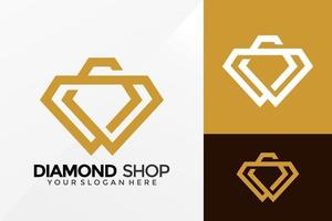 Diseño de logotipo de tienda de diamantes, vector de logotipos de identidad de marca, logotipo moderno, plantilla de ilustración de vector de diseños de logotipo