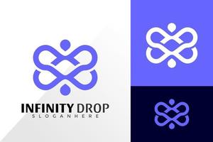 Infinity drop wave logo design inspiration. Abstract emblem, designs concept, logos, logotype element for template vector