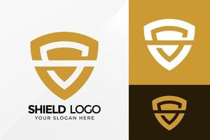 Diseño de logotipo de guardia de escudo de letra s, vector de logotipos de identidad de marca, logotipo moderno, plantilla de ilustración de vector de diseños de logotipo