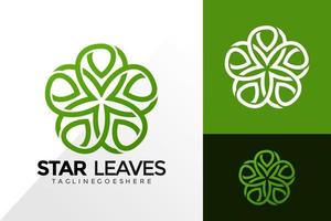 Diseño de logotipo de hoja de estrella abstracta, concepto de diseños de logotipos abstractos para plantilla vector