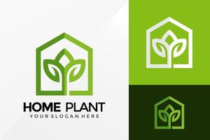 Green Home Plant Logo Design, Brand Identity logos vector, modern logo, Logo Designs Vector Illustration Template