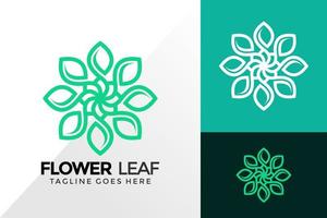 Diseño de logotipo de hoja de flor, diseños de logotipos de identidad de marca, plantilla de ilustración vectorial