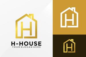 Letra h diseño de logotipo de la casa, vector de logotipos de identidad de marca, logotipo moderno, plantilla de ilustración de vector de diseños de logotipos