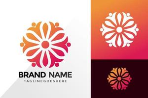 Creative Flower Love Logo Design, Abstract Logos Designs Concept for Template vector