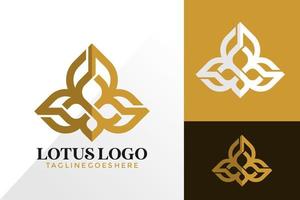 Abstract Lotus Flower Logo Design, Creative Logos Designs Concept for Template vector