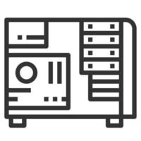 CASE COMPUTER LINE ICON VECTOR .