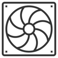 FAN COMPUTER LINE ICON VECTOR .