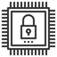 vector de icono de línea de hardware de seguridad.