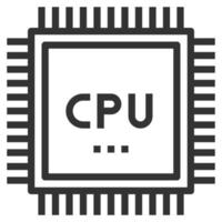 vector de icono de línea de cpu.