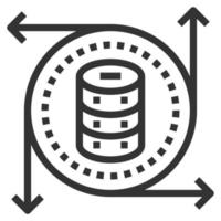 icono de línea de base de datos vector