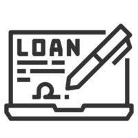 DIGITAL LOAN LINE ICON vector