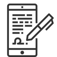 DIGITAL SIGNATURE LINE ICON vector