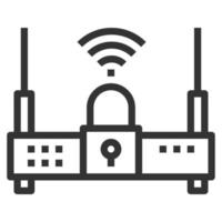 WIRELESS SECURITY LINE ICON VECTOR .