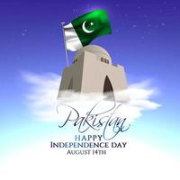 Vector illustration of Abstract Background for Pakistan Independence Day, 14th of August.