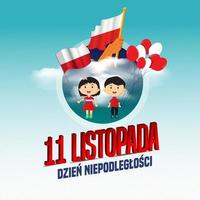 ilustración vectorial sobre el tema del día de la independencia de polonia. traducir texto en polaco, día de la independencia. 11 de noviembre vector
