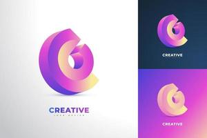 3D Modern and Colorful Initial Letter C and C Logo Design Template. CC Monogram Logo in Vibrant Gradient vector