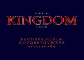 Classic sans serif custom style font, elegant alphabet letter and number vector