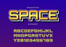 Modern sticker text effect in space theme vector