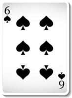 Six of Spades Playing Card Isolated vector