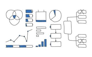 The elements of infographic in doodle style vector