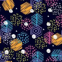 Abstract seamless pattern with hand drawing elements vector