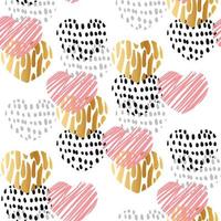 Abstract seamless pattern with hand drawing hearts vector