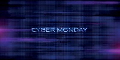 texto de visualización de cyber monday con efecto de falla vector