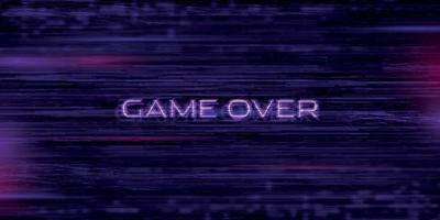 Text game over with glitch effect vector