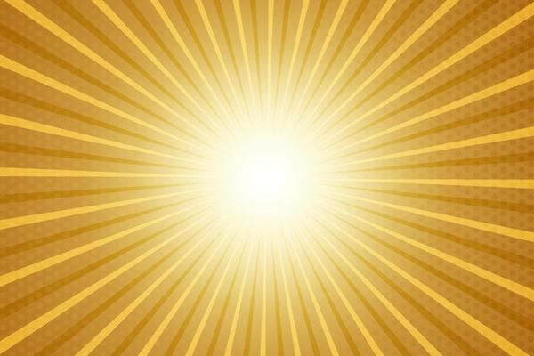 Sunburst ray on orange background