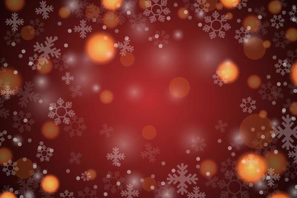 Christmas bokeh blur background, snowflakes and dust with beautiful glittering lights