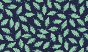 Seamless foliage pattern on a blue background. Trendy floral design for fashion textile print. Nature organic illustration. vector
