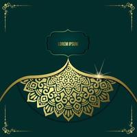 Luxury gold mandala ornate background for wedding invitation, book cover vector