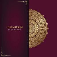 Luxury gold mandala ornate background for wedding invitation, book cover vector