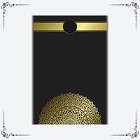 Luxury gold mandala ornate background for wedding invitation, book cover vector