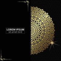 Luxury gold mandala ornate background for wedding invitation, book cover vector