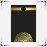 Luxury gold mandala ornate background for wedding invitation, book cover vector