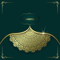 Luxury gold mandala ornate background for wedding invitation, book cover vector