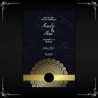 Fondo adornado de mandala de oro de lujo para invitación de boda, portada de libro vector